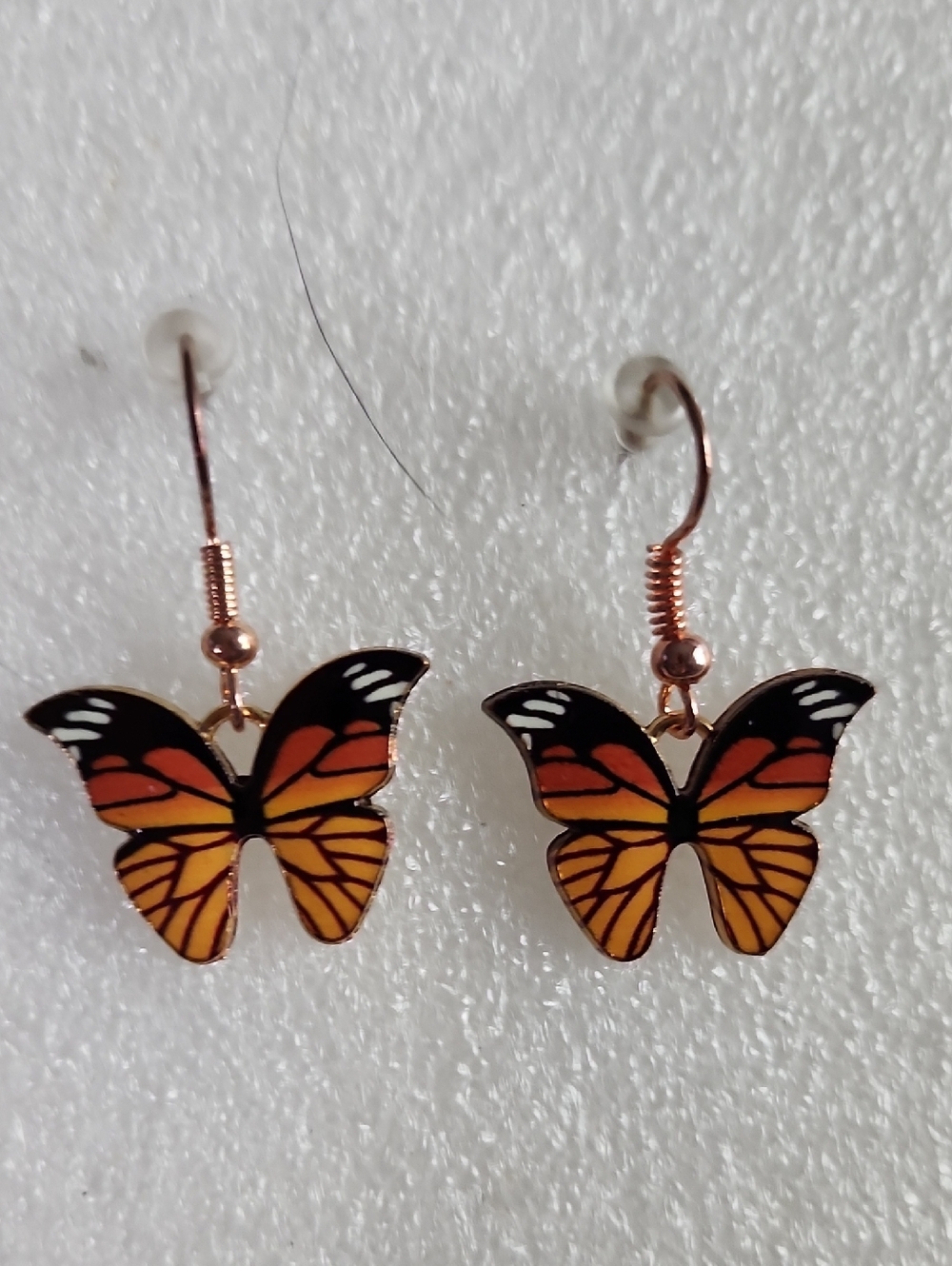 Hand Crafted Orange and Black Butterfly Drop Earrings - Women Jewelry